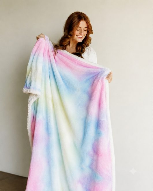 Pastel Fleece Throw Blanket